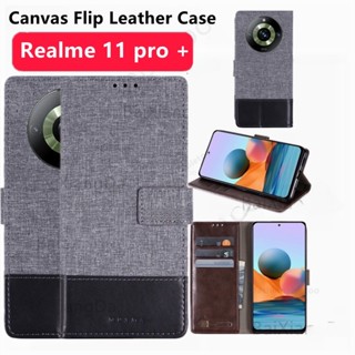 เคสโทรศัพท์มือถือหนัง แบบฝาพับแม่เหล็ก พร้อมช่องใส่บัตร สําหรับ Realme 11 pro plus 11proplus 11pro+ Realme11pro Realme11 2023