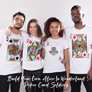 Alice in Wonderland POKER CARD SOLDIERS T-Shirt for Men &amp; Women with Name &amp; Icon | Family Shirt Gift Ideal for Birthday