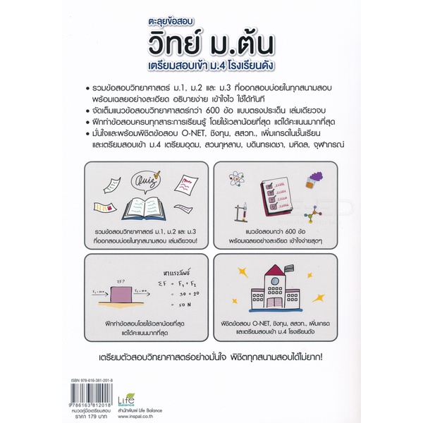 arnplern-หนังสือ-ตะลุยข้อสอบ-วิทย์-ม-ต้น-เตรียมสอบเข้า-ม-4-โรงเรียนดัง