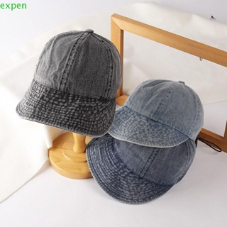 Expen หมวกเบสบอล ผ้ายีน ลําลอง ย้อนยุค เรียบง่าย สําหรับเด็กผู้หญิง หมวกกันแดด กีฬากลางแจ้ง สําหรับผู้หญิง หมวกสไตล์เกาหลี