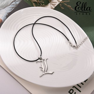 Ellastore123 สร้อยคอสเตนเลส จี้ตัวอักษรภาษาอังกฤษ L ปรับความยาวได้ เครื่องประดับ สําหรับทุกเพศ