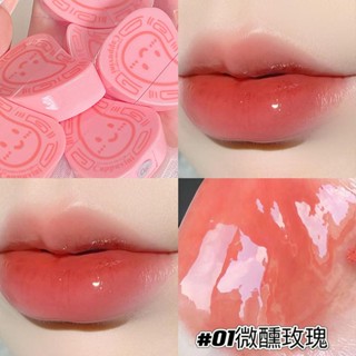 ใหม่ ลิปสติก ลิปกลอส เคลือบแก้วน้ํา สีแดงพีช ราคาไม่แพง สําหรับนักเรียน 2023