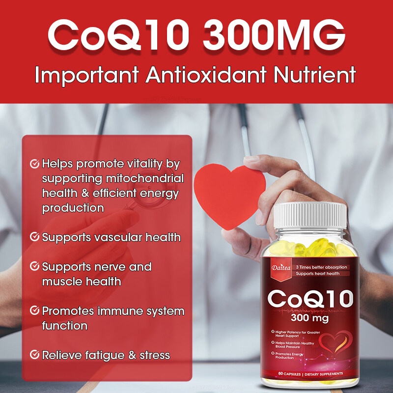 coenzyme-q10-300-มก-สนับสนุนสุขภาพหัวใจ-คาร์ดิโอวาสเคิล-เพิ่มประสิทธิภาพการเล่นกีฬา-ต่อต้านริ้วรอย-และภูมิคุ้มกัน-รองรับอาหารเสริม-30-60-120-แคปซูล