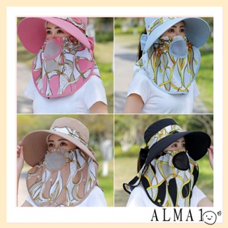 Alma หมวกบังแดด หมวกบักเก็ต ผู้หญิง ป้องกันรังสียูวี ระบายอากาศ หมวกทํางาน