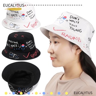 Eutus หมวกบักเก็ต ผ้าฝ้าย สไตล์ฮิปฮอป ฮาราจูกุ แฟชั่นฤดูร้อน