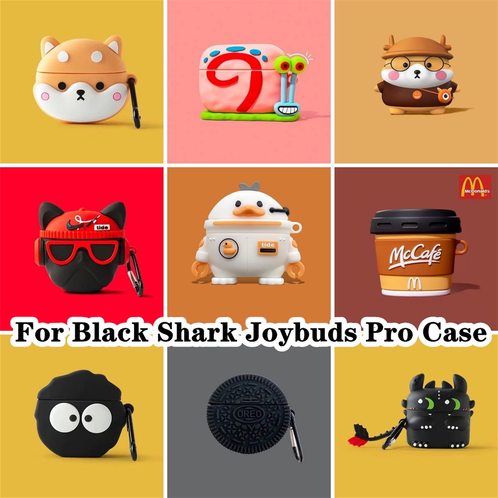 จัดส่งด่วน-เคสหูฟัง-แบบนิ่ม-ลายการ์ตูนฉลาม-สีดํา-สําหรับ-black-shark-joybuds-pro