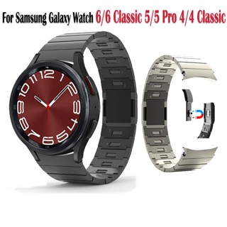 สายนาฬิกาข้อมือ สเตนเลส หัวเข็มขัดแม่เหล็ก ไม่มีช่องว่าง สําหรับ Samsung Galaxy Watch 6 6 classic 5 5 Pro 4 4 classic 43 มม. 47 มม. 40 มม. 44 มม. 5 Pro 45 มม.