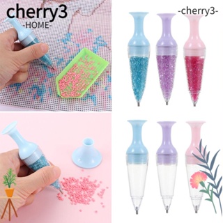 Cherry3 ปากกาปักครอสสติตช์คริสตัล รูปกระถางดอกไม้ 5D อุปกรณ์เสริม สําหรับเย็บปักถักร้อย