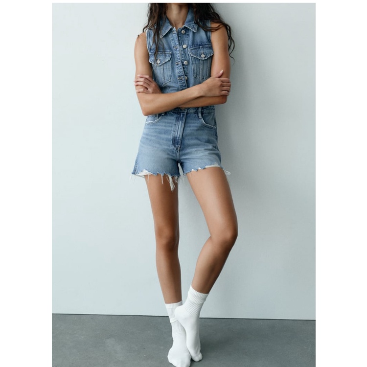 zara-playsuits-23-ฤดูร้อน-สไตล์ใหม่-กระดุมโลหะ-ซิปปิด-กางเกงยีน-ขาสั้น8197187