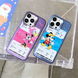 เคสโทรศัพท์มือถือ ผิวด้าน ลายมิกกี้เมาส์ สีเงิน หลากสี สําหรับ iPhone 14 Pro Max 13 12 Pro Max 11