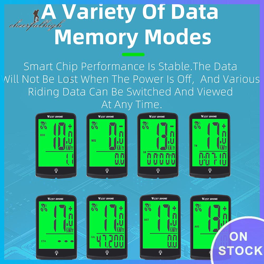 cheerfulhigh-west-biking-เครื่องวัดความเร็วจักรยาน-แบบไร้สาย-หน้าจอ-3-4-นิ้ว-กันน้ํา-พร้อมแบร็คเก็ต