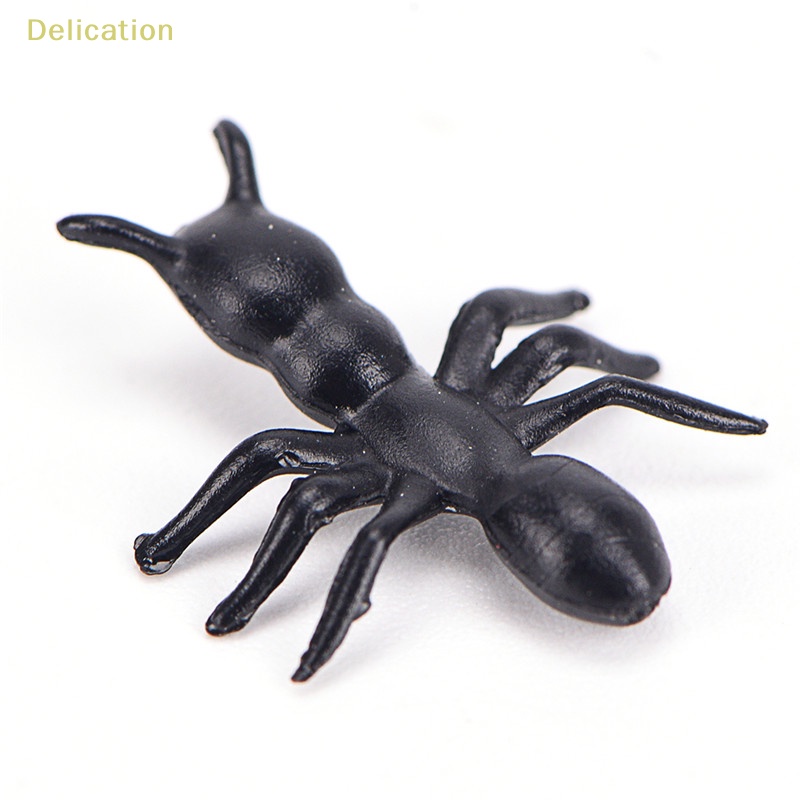 delication-มดพลาสติก-สีดํา-เหมือนจริง-ของเล่นตลก-สําหรับตกแต่งปาร์ตี้ฮาโลวีน-50-ชิ้น-ต่อล็อต