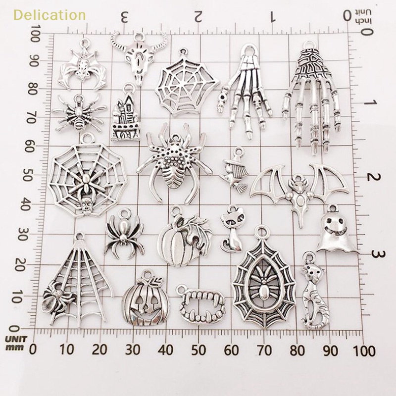 delication-จี้รูปโครงกระดูกแมงมุม-สีเงิน-สไตล์ทิเบต-100-ชิ้น-diy