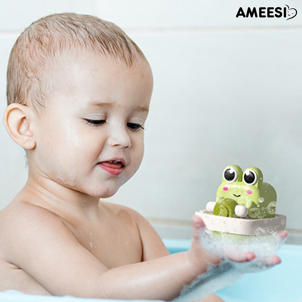 ameesi-ของเล่นอาบน้ําเด็ก-ไม่ต้องใช้การ์ตูนเป็ด-กบขับเรือลานไขลาน-ของเล่นอาบน้ําเพื่อน-ของเล่นแบบโต้ตอบ-สระว่ายน้ํา-อ่างอาบน้ํา-ลอยน้ํา-ไขลาน-ของขวัญเด็กวัยหัดเดิน