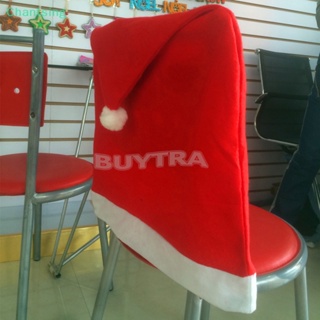 &lt;Chantsing&gt; ผ้าคลุมเก้าอี้ ลายหมวกซานต้าคลอส สีแดง สําหรับตกแต่งเก้าอี้ 1 ชิ้น