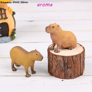 Aroma โมเดลสัตว์ป่า ขนาดเล็ก เหมือนจริง น่ารัก เครื่องประดับ เก็บสะสม ของเล่น รูปปั้นสัตว์ การเรียนรู้ ของเล่นเพื่อการศึกษา Capybara ฟิกเกอร์แอคชั่น