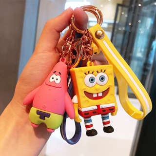 พวงกุญแจ จี้การ์ตูน SpongeBob SquarePants น่ารัก สําหรับรถยนต์