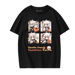 ร้อน เกม Genshin Kaedehara Kazuha เสื้อยืดแขนสั้นน่ารักตัวละครเกมพิมพ์ผ้าฝ้ายแขนสั้นแนวโน้ม แฟชั่น ใหม่