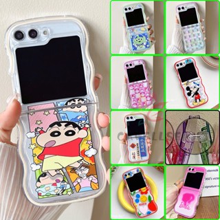 เคสซิลิโคน TPU นิ่ม แบบใส ขอบหยัก พิมพ์ลายการ์ตูน กันกระแทก สําหรับ Samsung Galaxy Z Flip 5 Samsung Z Flip 5