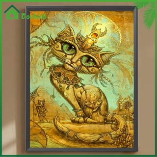 【Doub X ✮】ภาพวาดปักเพชร ทรงกลม ลายแมวอียิปต์ 5D DIY สําหรับตกแต่งบ้าน ✮
