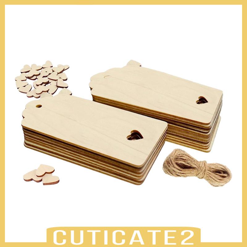 cuticate2-ป้ายแท็กไม้เปล่า-48-ชิ้น-พร้อมป้ายแท็กไม้-รูปหัวใจ-48-ชิ้น-สําหรับแขวนตกแต่ง
