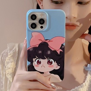 เคสป้องกันโทรศัพท์มือถือ แบบแข็ง ลายการ์ตูนเด็กผู้หญิงโกรธ สําหรับ Iphone 11 15 14 12 13 Pro Max 7Plus 8Plus XR XS Max 7 8 SE