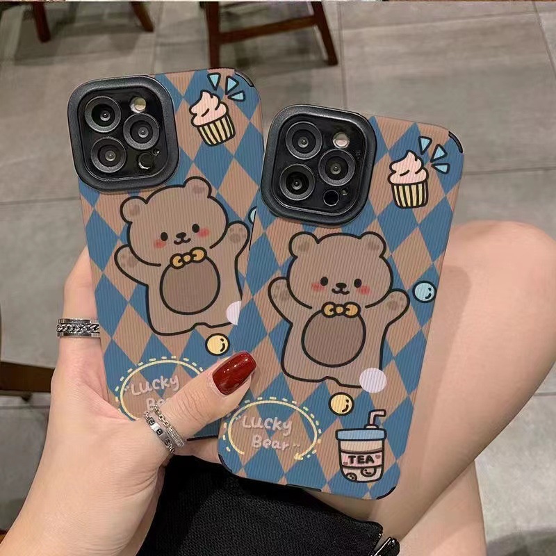 เคสโทรศัพท์มือถือหนังแกะ-แบบนิ่ม-ลายหมี-สําหรับ-iphone-11pro-max-14-promax-11-12-13-6-7-8plus-x-max-15promax