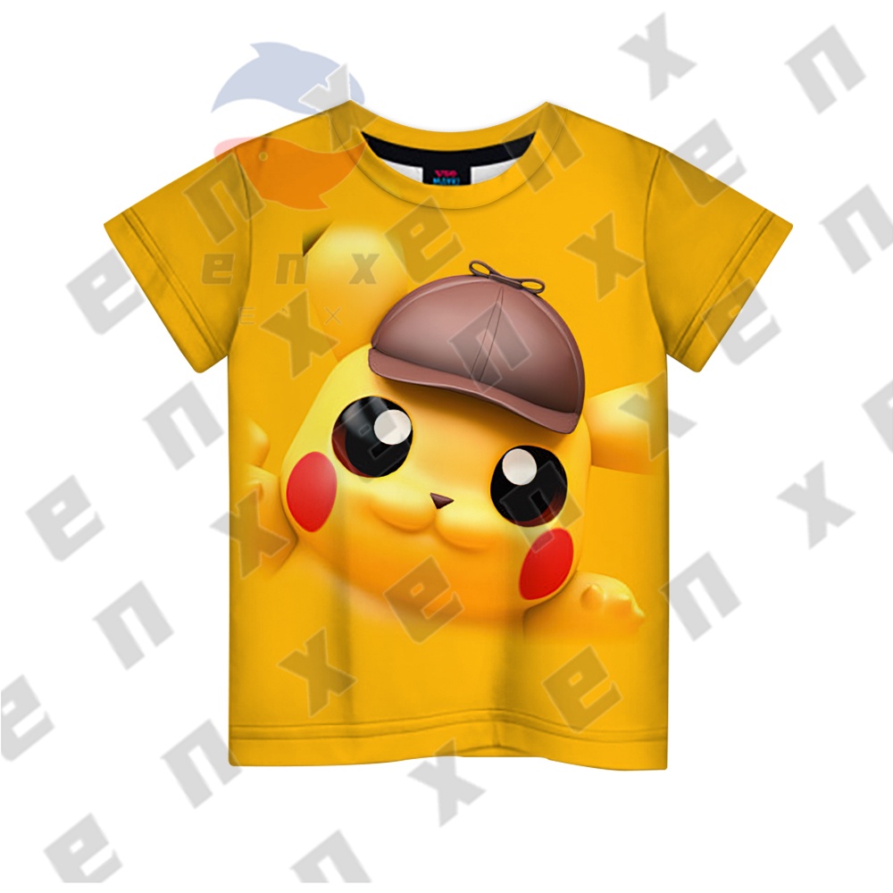 เสื้อยืด-พิมพ์ลายโปเกม่อน-เอลฟ์-ปิกาจู-สําหรับเด็กผู้ชาย-และเด็กผู้หญิง