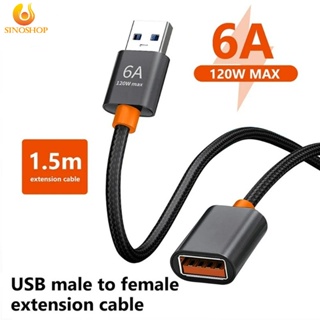 สายเคเบิลชาร์จ USB 3.0 ตัวผู้ เป็นตัวเมีย 6A ยาว 1/1.5 ม. ชาร์จเร็ว คุณภาพสูง สําหรับกล้องคอมพิวเตอร์