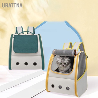 URATTNA Cat Carrying Backpack Breathable Window Large Portable Pet Travel Carrier Bag with Handle for Puppy