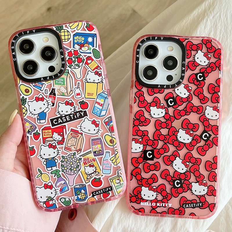 glitter-shiny-เคสโทรศัพท์มือถืออะคริลิคแข็ง-แบบใส-กันกระแทก-ลาย-hello-kitty-น่ารัก-สําหรับ-iphone14-13-12-11-pro-max