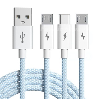 3 In 1 สายชาร์จโทรศัพท์มือถือ Type-C Micro-USB 1.2 เมตร สําหรับ Android OPPO