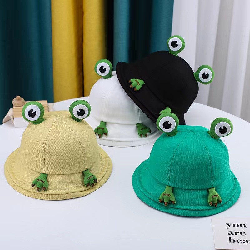 หมวกชาวประมง-กบน่ารัก-เด็ก-ผู้ใหญ่-หมวกแม่และเด็ก-หมวกคู่รัก-การ์ตูนป่า-ฤดูใบไม้ผลิและฤดูร้อน-หมวกกันแดด
