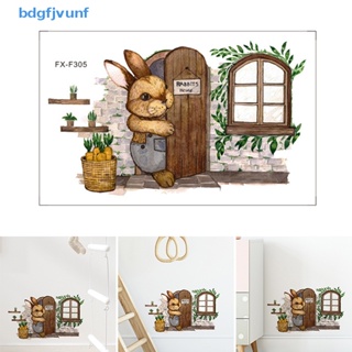 Bdgf ใหม่ สติกเกอร์ ลายการ์ตูนกระต่าย 3D สําหรับติดตกแต่งผนังบ้าน ห้องนอนเด็ก TH