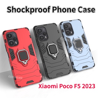 เคสโทรศัพท์มือถือ PC แข็ง กันกระแทก พร้อมแหวนขาตั้ง สําหรับ Xiaomi Poco F5 2023 Poco F5 F5Pro Redmi Note 12 Turbo PocoF5 Pro Plus PocoF5Pro 4G 5G