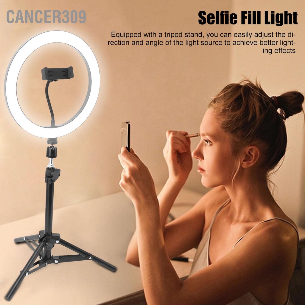 cancer309-26-ซม-selfie-ring-light-ความสว่างสูง-usb-แบบชาร์จไฟได้-led-ริมโคมไฟพร้อมขาตั้งกล้องแบบปรับได้สำหรับการถ่ายภาพสตรีมสด