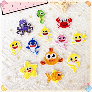 ♚ Baby Shark Doo Doo Doo - Childrens Song Iron-On Patch ♚ 1Pc DIY Sew on Iron on Badges Patches