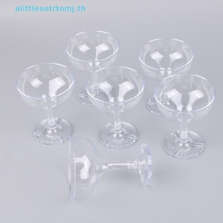 Alittlese แก้วไวน์อะคริลิคใส 6 ชิ้น สําหรับงานแต่งงาน ปาร์ตี้ แชมเปญ