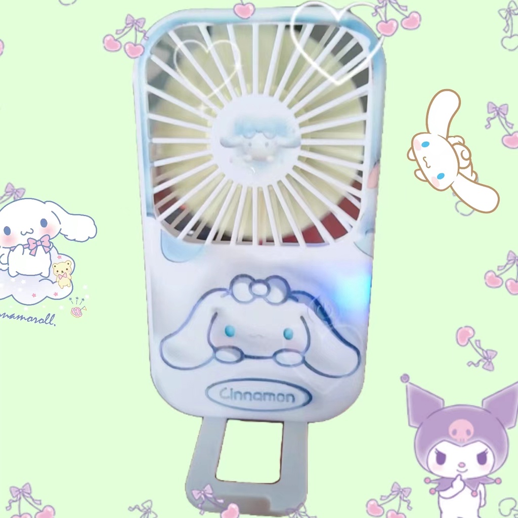 cinnamoroll-kuromi-sanrio-พัดลมมือถือ-ขนาดเล็ก-น่ารัก-ชาร์จ-usb-พัดลมตั้งโต๊ะ-ขนาดเล็ก-หอพัก-ใบ้-พัดลมขนาดเล็ก-พัดลมพกพา