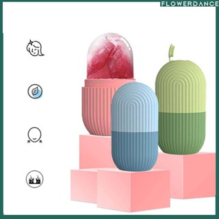 Freezable Cold Massager การนวดหน้า Ice Cube Mold / Silicone Ice Cube Mold Face Massage Roller Flower