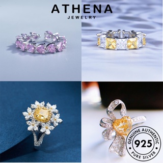 ATHENA JEWELRY 925 เครื่องประดับ ต้นฉบับ Silver เครื่องประดับ มรกต ซิทริน ไพลิน เงิน แหวน แท้ เกาหลี ผู้หญิง หรูหรา ทับทิม แฟชั่น M102