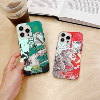 เคสโทรศัพท์มือถือ ผิวด้าน ลายลูฟี่ OnePiece สองชั้น สําหรับ iPhone 14 Pro Max 13 12 Pro Max 11