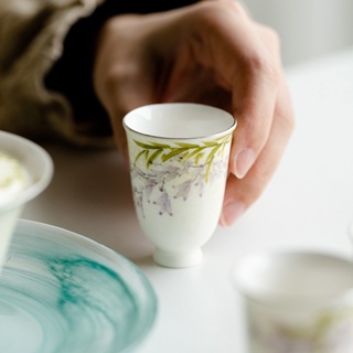 Wisteria Flower Teacup [Huayun] ชุดถ้วยชาเซรามิก สไตล์โบราณ [A025]