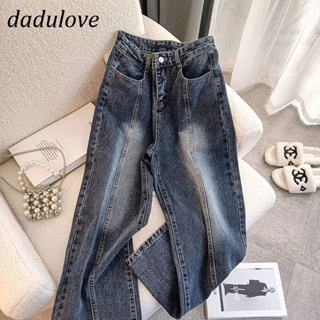 DaDulove💕 New Korean Version of INS Retro Washed Jeans WOMENS Niche High Waist Wide Leg Pants Trousers