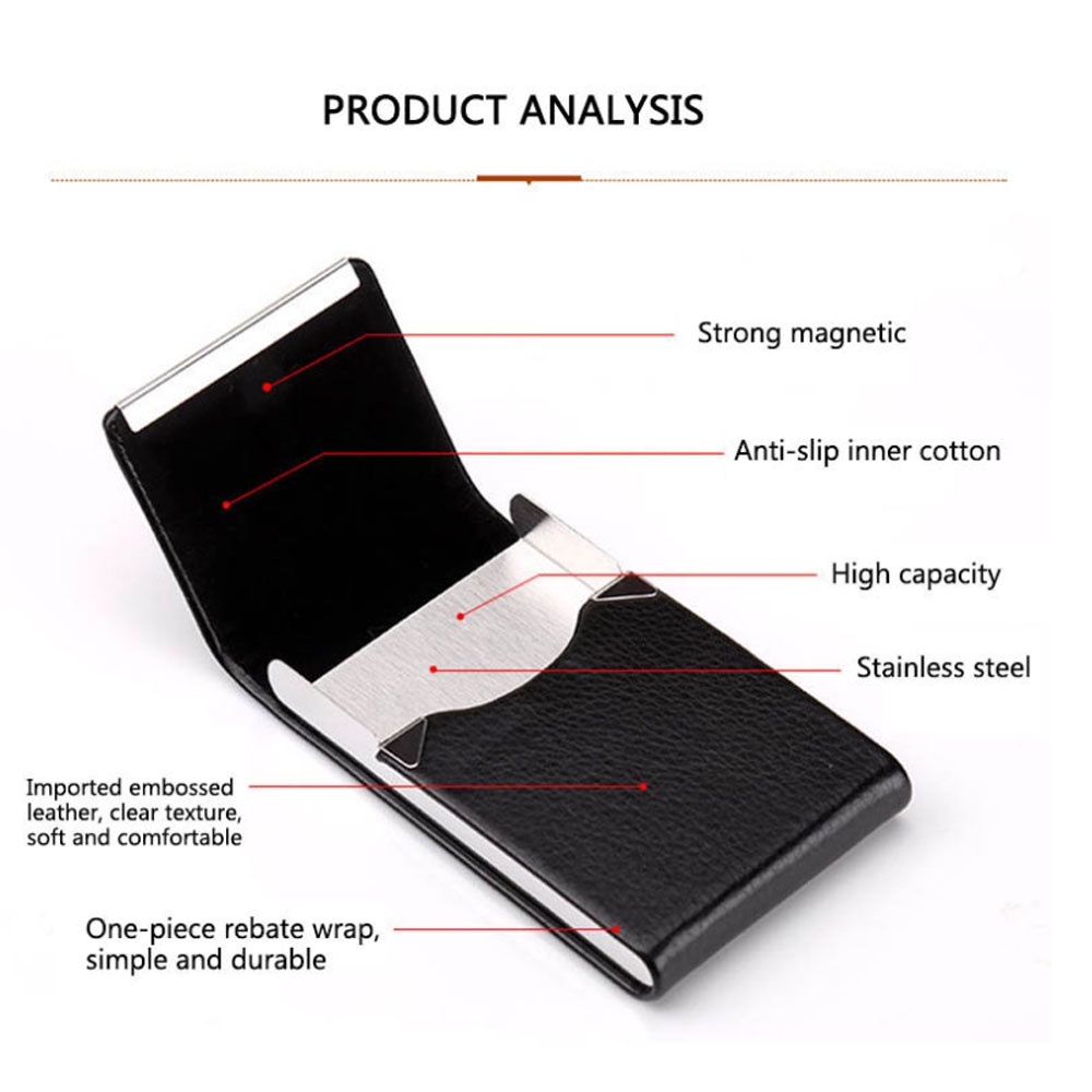 มีสินค้า-ที่ใส่นามบัตรหนัง-pu-ผู้ชายมัลติฟังก์ชั่-กล่องเก็บนามบัตรแบบพกพา-กล่องใส่นามบัตร-อลูมิเนียม-กล่องนามบัตร