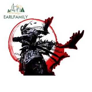 Earlfamily สติกเกอร์ ลายการ์ตูนซามูไรน่ารัก กันน้ํา 13 ซม. X10.0 ซม. สําหรับติดตกแต่งรถยนต์