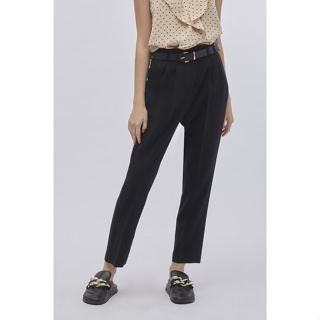 ESPAD กางเกงทรงแครอท + เข็มขัดผ้า ผู้หญิง สีดำ | Carrot Trousers + Fabric Belt | 4651