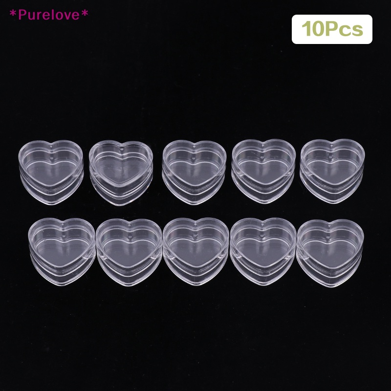 purelove-gt-กระปุกพลาสติกเปล่า-รูปหัวใจ-ขนาดเล็ก-สําหรับใส่ครีม-10-ชิ้น