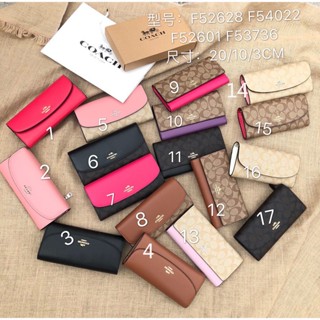 Pop slim envelope Wallet F52628 52601 53763 กระเป๋าสตางค์ผู้หญิง แท้ COAC H ซิปยาว พับหลายแบบ หลายสไตล์