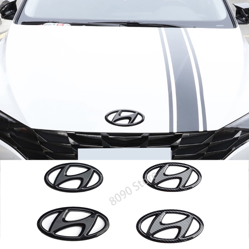 สติกเกอร์ตราสัญลักษณ์-ติดฝากระโปรงหน้า-และหลังรถยนต์-สําหรับ-hyundai-elantra-sonata-lafesta-mistra-ix35-ix25-verna-tucson-2-ชิ้น-ต่อชุด